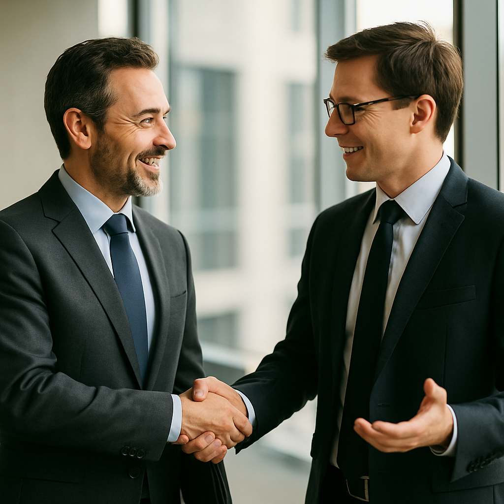 photographic two business partners in conversation and about to make a deal-1