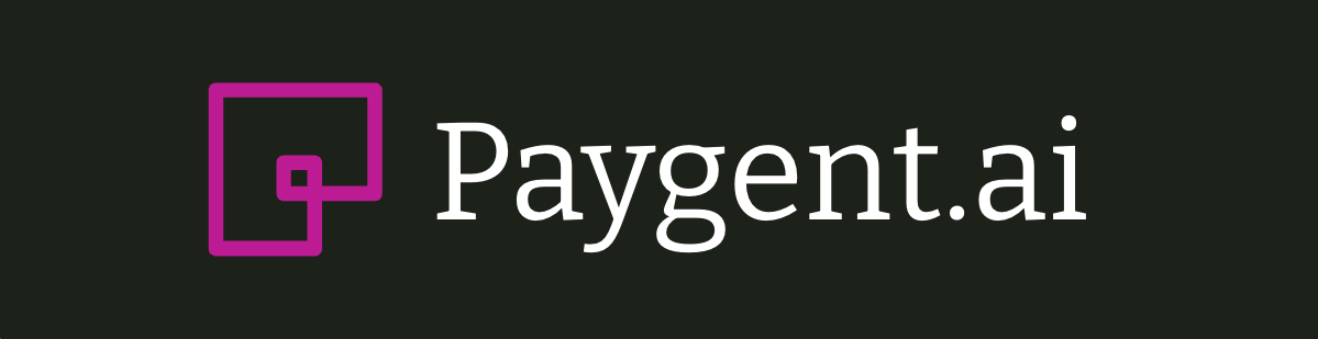 Paygent.ai Logo - Black BG Pink Accent